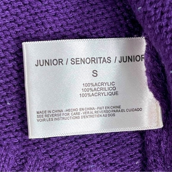 l.e.i. Size small vintage purple sweater mini dress short sleeve cute design - Picture 8 of 8